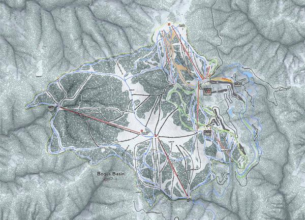 Ski Resort Map Art print