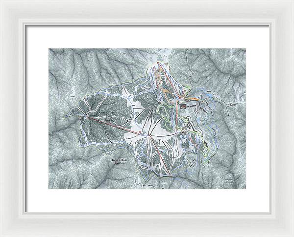 Bogus Basin Ski Trail Map - Framed Print - Powderaddicts