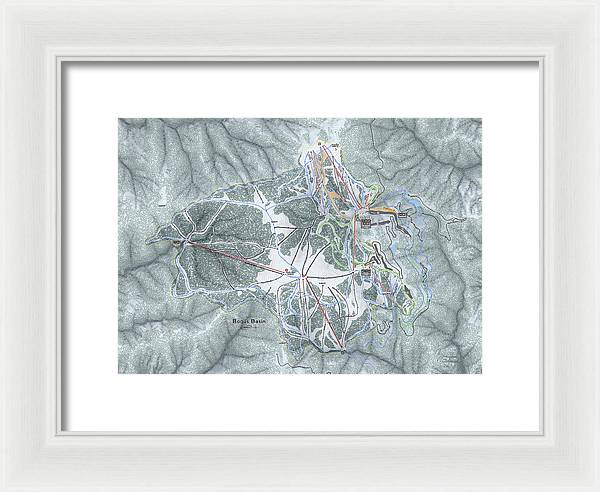 Bogus Basin Ski Trail Map - Framed Print - Powderaddicts