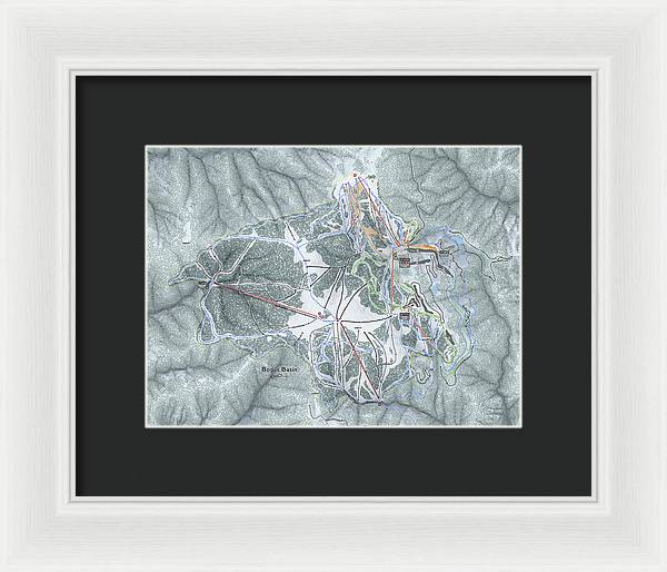 Bogus Basin Ski Trail Map - Framed Print - Powderaddicts