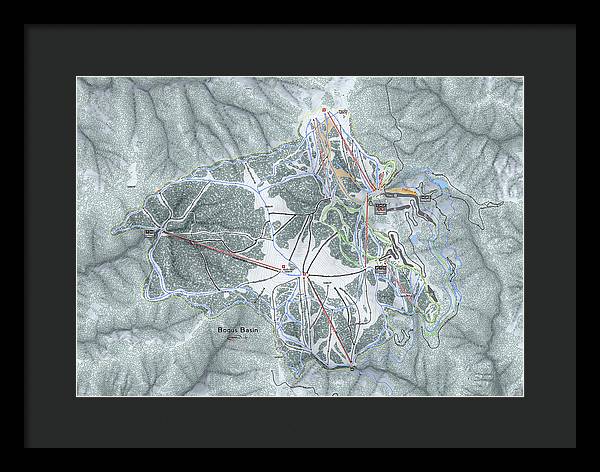 Bogus Basin Ski Trail Map - Framed Print - Powderaddicts