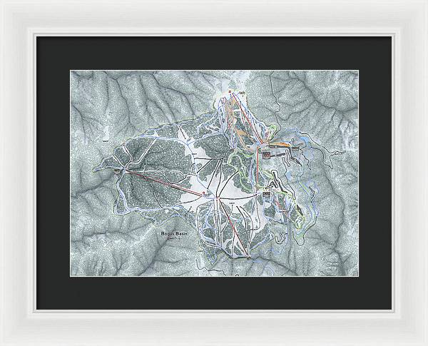 Bogus Basin Ski Trail Map - Framed Print - Powderaddicts