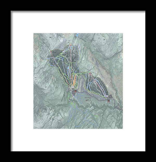 Bolton Valley Ski Trail Map - Framed Print - Powderaddicts