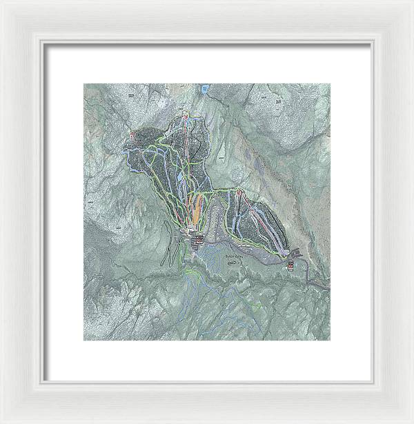 Bolton Valley Ski Trail Map - Framed Print - Powderaddicts