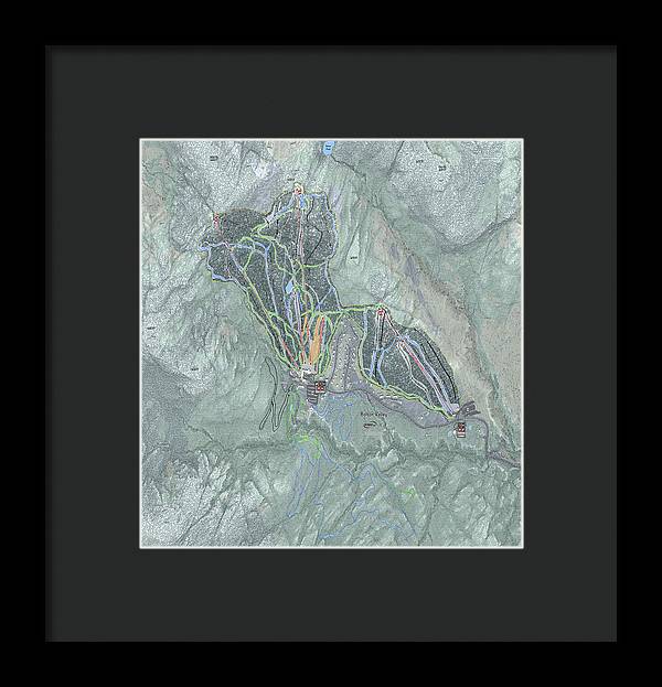 Bolton Valley Ski Trail Map - Framed Print - Powderaddicts