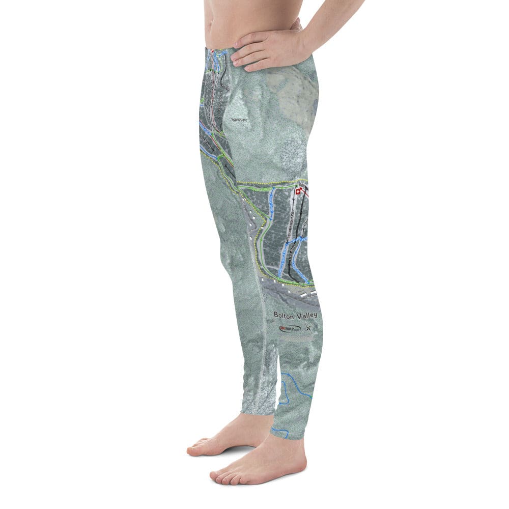 Bolton Valley, Vermont Ski Trail Map Men's Base Layer Bottom - Powderaddicts
