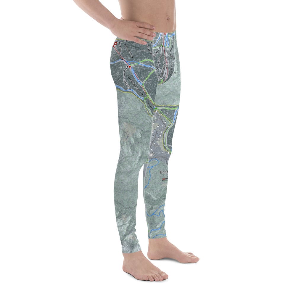 Bolton Valley, Vermont Ski Trail Map Men's Base Layer Bottom - Powderaddicts