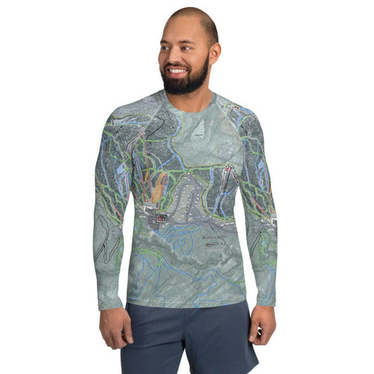 Bolton Valley, Vermont Ski Trail Map Men's Base Layer Top - Powderaddicts