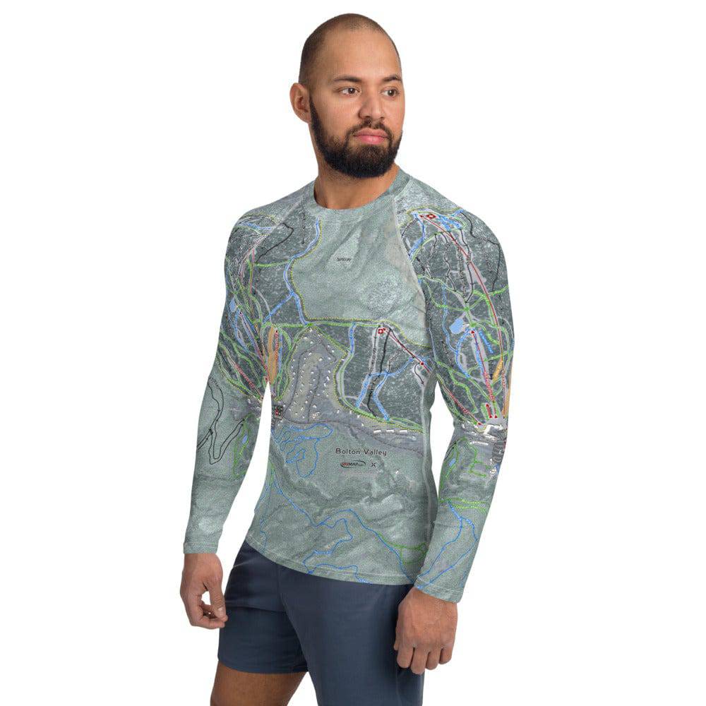 Bolton Valley, Vermont Ski Trail Map Men's Base Layer Top - Powderaddicts