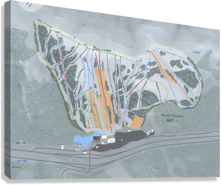 Boreal Mountain California Ski Resort Map Wall Art