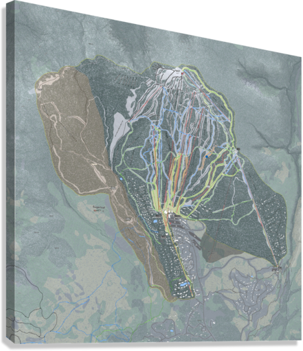 Sugarloaf Maine Ski Resort Map Wall Art