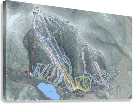CannonMountain Vermont Ski Resort Map Wall Art