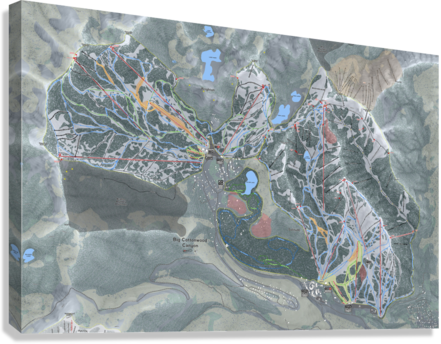 Big Cottonwood Utah Ski Resort Map Wall Art