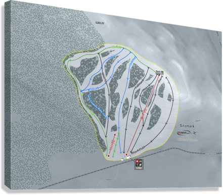 Sitz mark Washington Ski Resort Map Wall Art