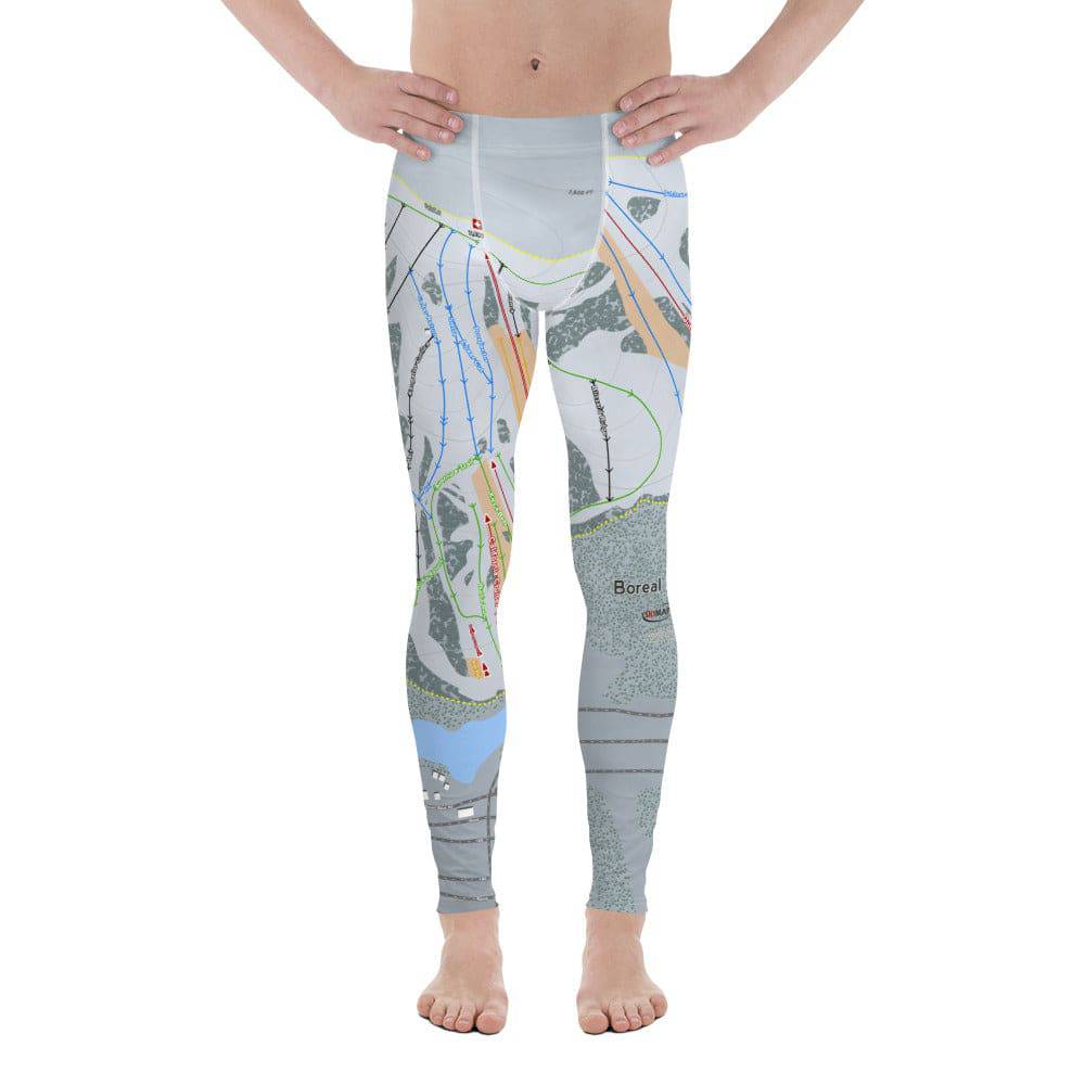 Boreal Mountain, California Ski Trail Map Men's Base Layer Bottom