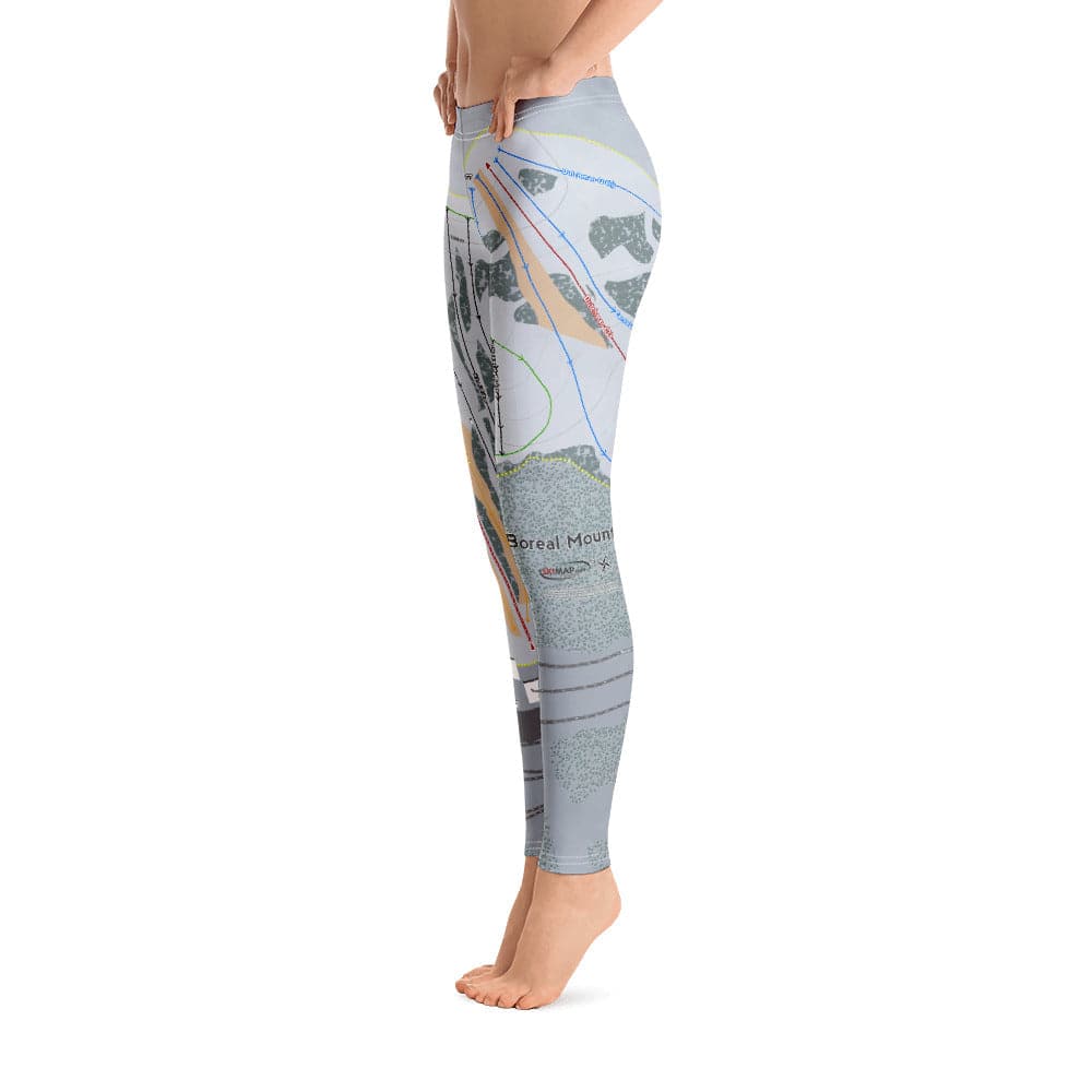 Boreal Mountain, California Ski Trail Map Women's Base Layer Bottom - Powderaddicts