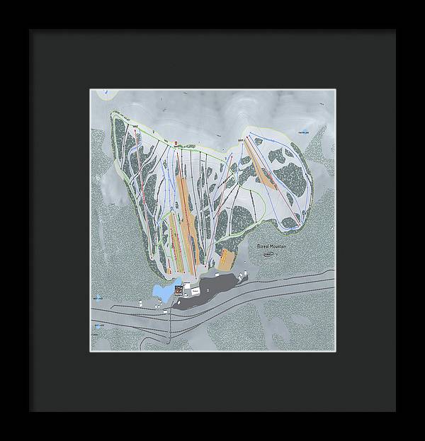 Boreal Ski Trail Map - Framed Print - Powderaddicts