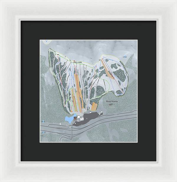 Boreal Ski Trail Map - Framed Print - Powderaddicts