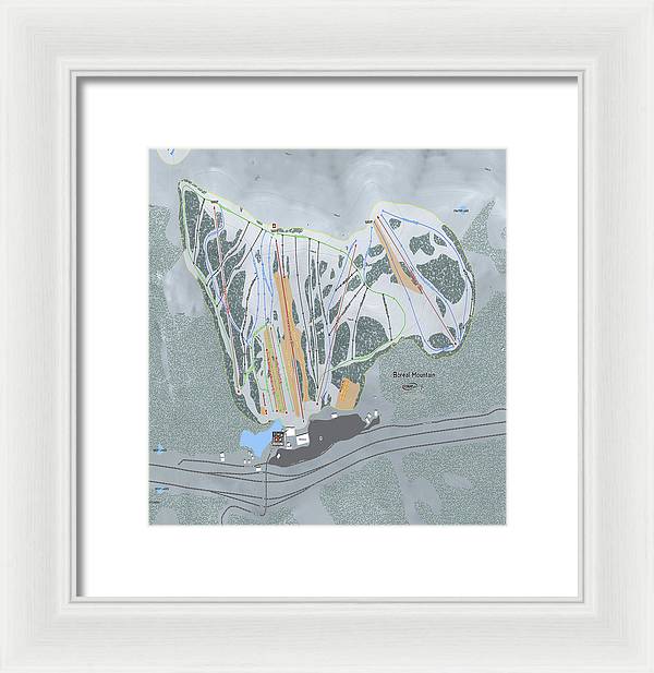 Boreal Ski Trail Map - Framed Print - Powderaddicts
