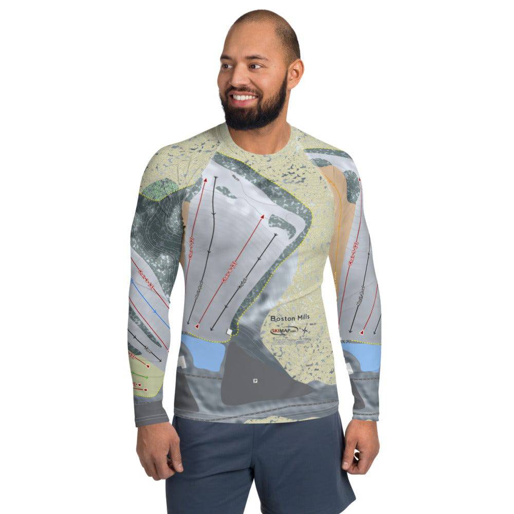 Boston Mills, Ohio Ski Trail Map Men's Base Layer Top