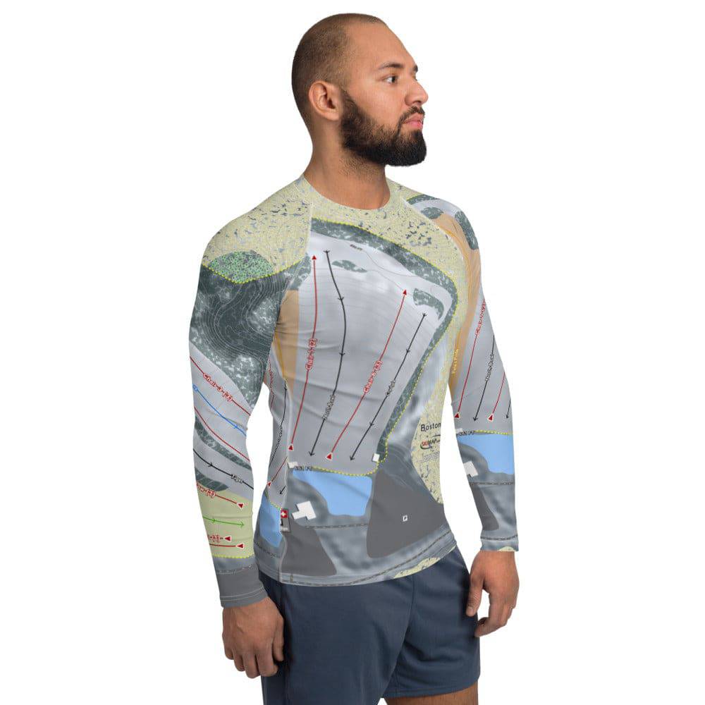 Boston Mills, Ohio Ski Trail Map Men's Base Layer Top - Powderaddicts