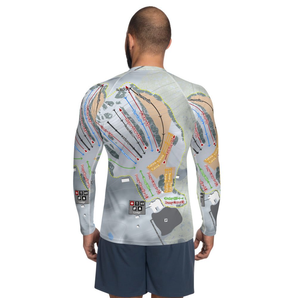 Bottineau, North Dakota Ski Trail Map Men's Base Layer Top - Powderaddicts