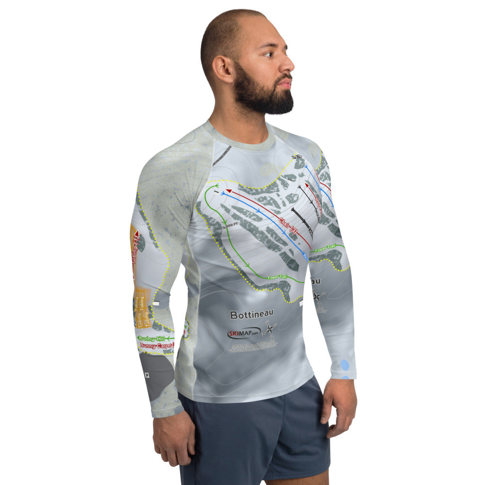 Bottineau, North Dakota Ski Trail Map Men's Base Layer Top - Powderaddicts