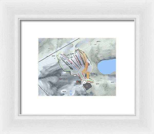 Bottineau Ski Trail Map - Framed Print - Powderaddicts
