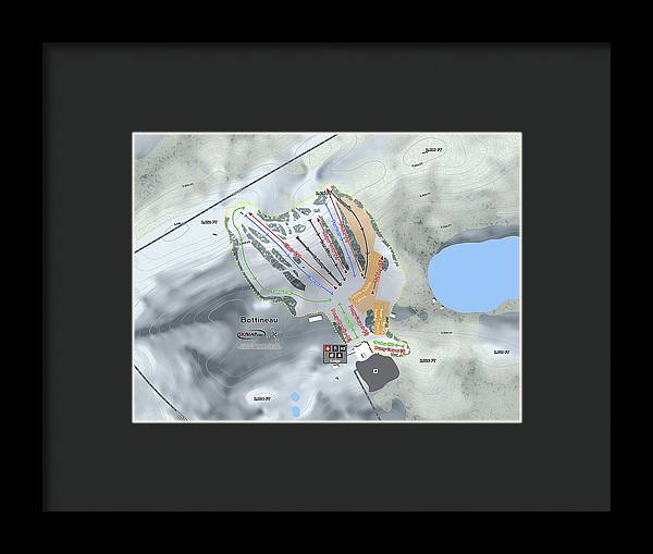 Bottineau Ski Trail Map - Framed Print - Powderaddicts
