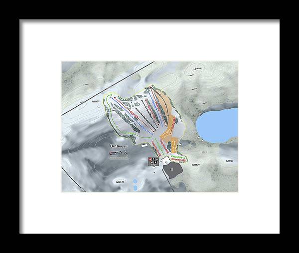 Bottineau Ski Trail Map - Framed Print - Powderaddicts
