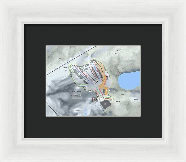 Bottineau Ski Trail Map - Framed Print - Powderaddicts