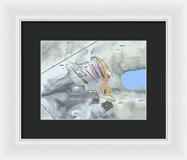 Bottineau Ski Trail Map - Framed Print - Powderaddicts
