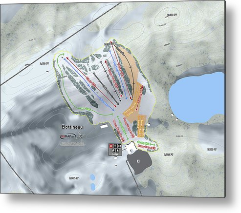 Bottineau Ski Trail Map - Metal Print - Powderaddicts