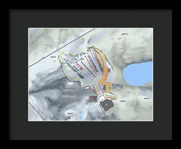 Bottineau Ski Trail Map - Framed Print - Powderaddicts