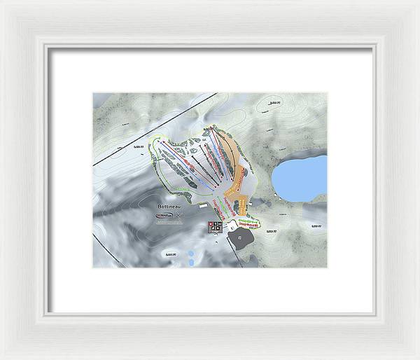 Bottineau Ski Trail Map - Framed Print - Powderaddicts