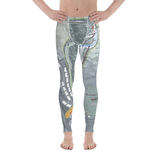 Bousquet, Massachusetts Ski Trail Map Men's Base Layer Bottom - Powderaddicts