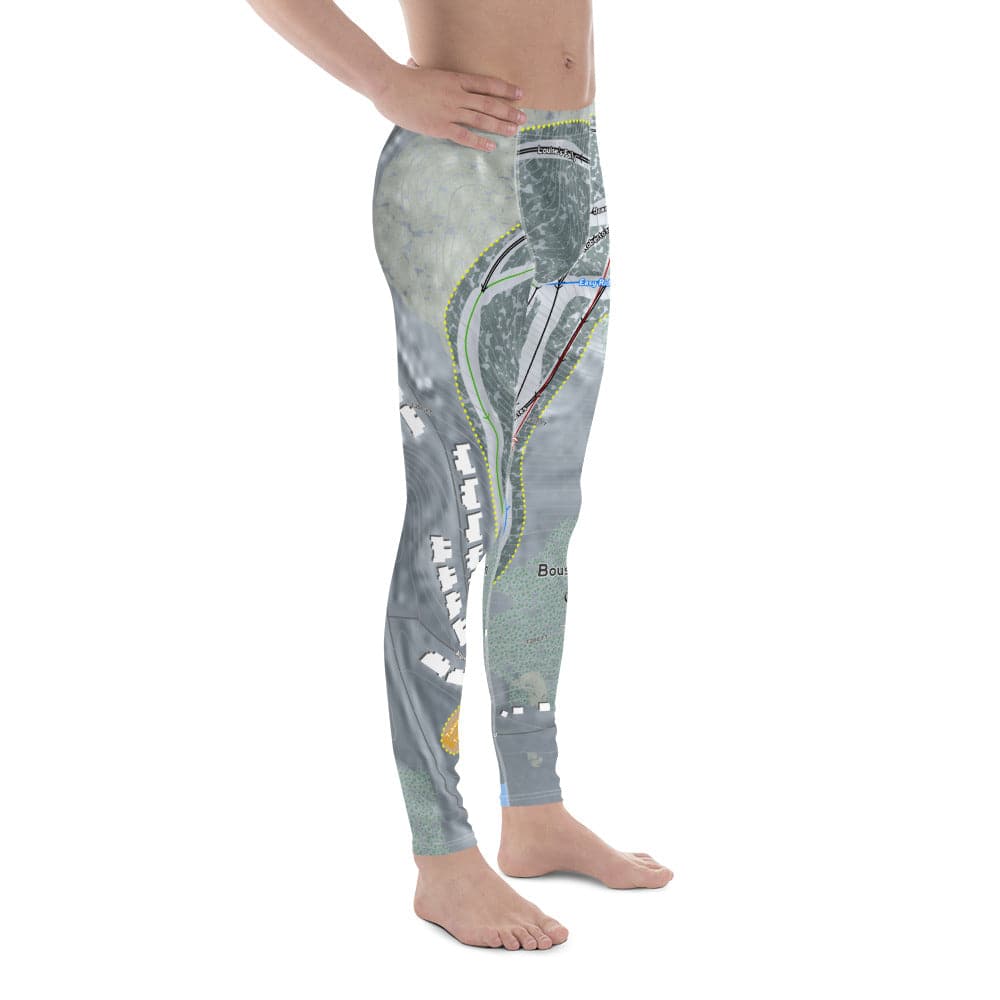 Bousquet, Massachusetts Ski Trail Map Men's Base Layer Bottom - Powderaddicts