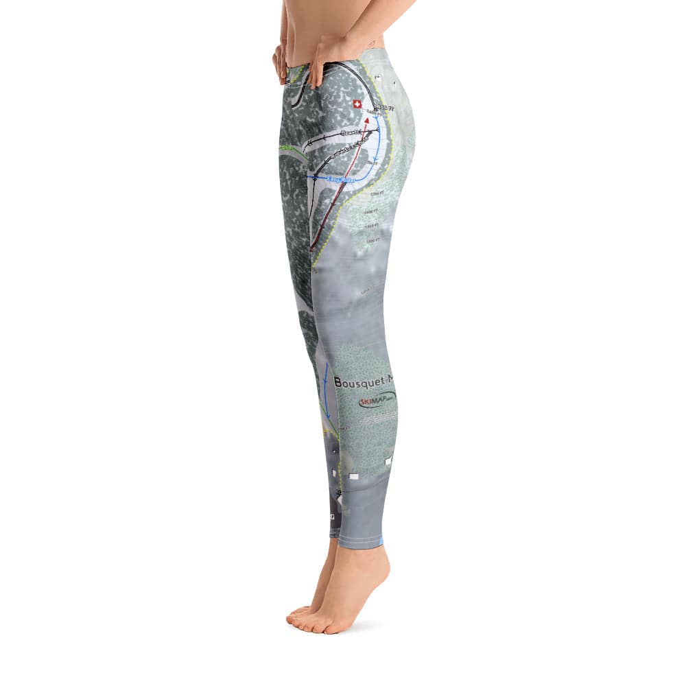 Bousquet, Massachusetts Ski Trail Map Women's Base Layer Bottom - Powderaddicts