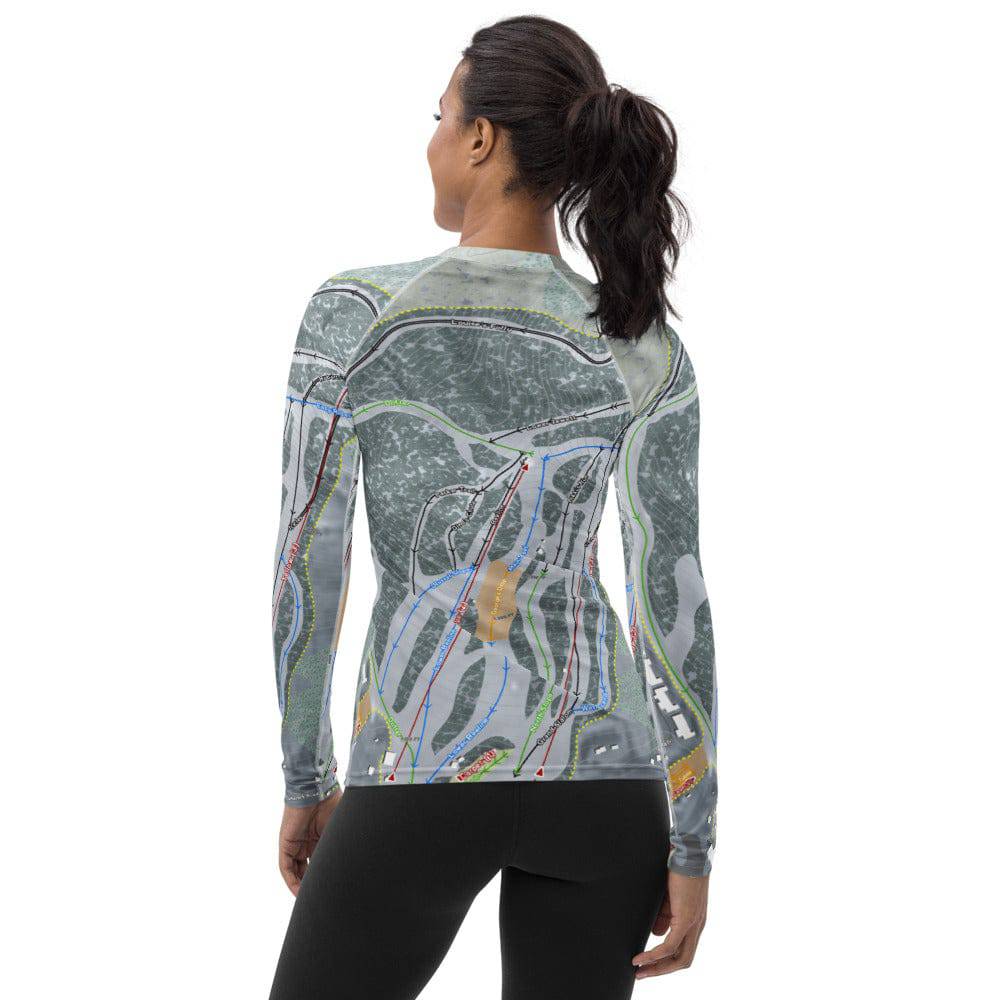 Bousquet, Massachusetts Ski Trail Map Women&#39;s Base Layer Top - Powderaddicts
