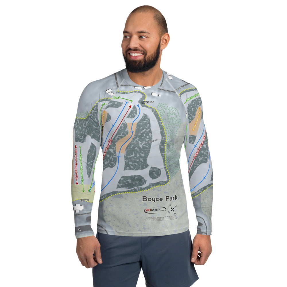 Boyce Park, Pennsylvania Ski Trail Map Men's Base Layer Top