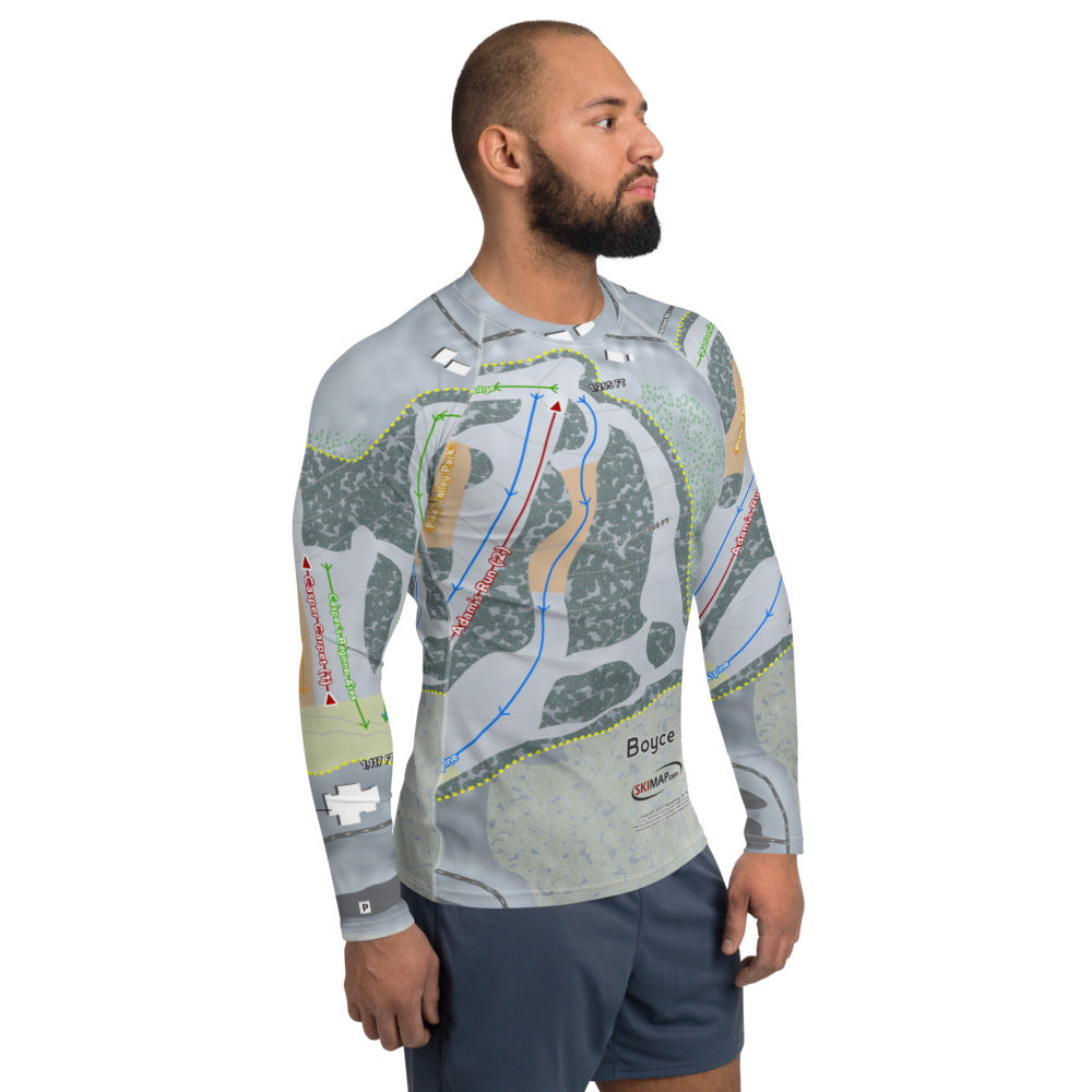 Boyce Park, Pennsylvania Ski Trail Map Men's Base Layer Top - Powderaddicts