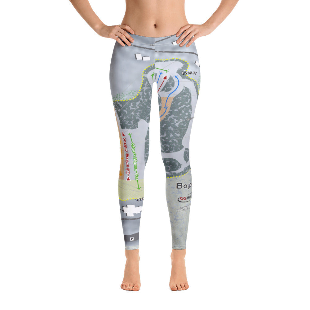 Boyce Park, Pennsylvania Ski Trail Map Women's Base Layer Bottom - Powderaddicts