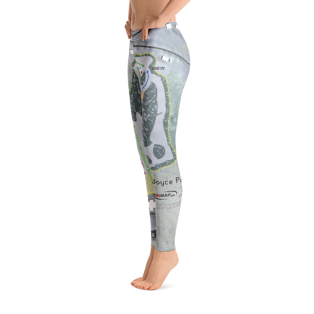 Boyce Park, Pennsylvania Ski Trail Map Women's Base Layer Bottom - Powderaddicts