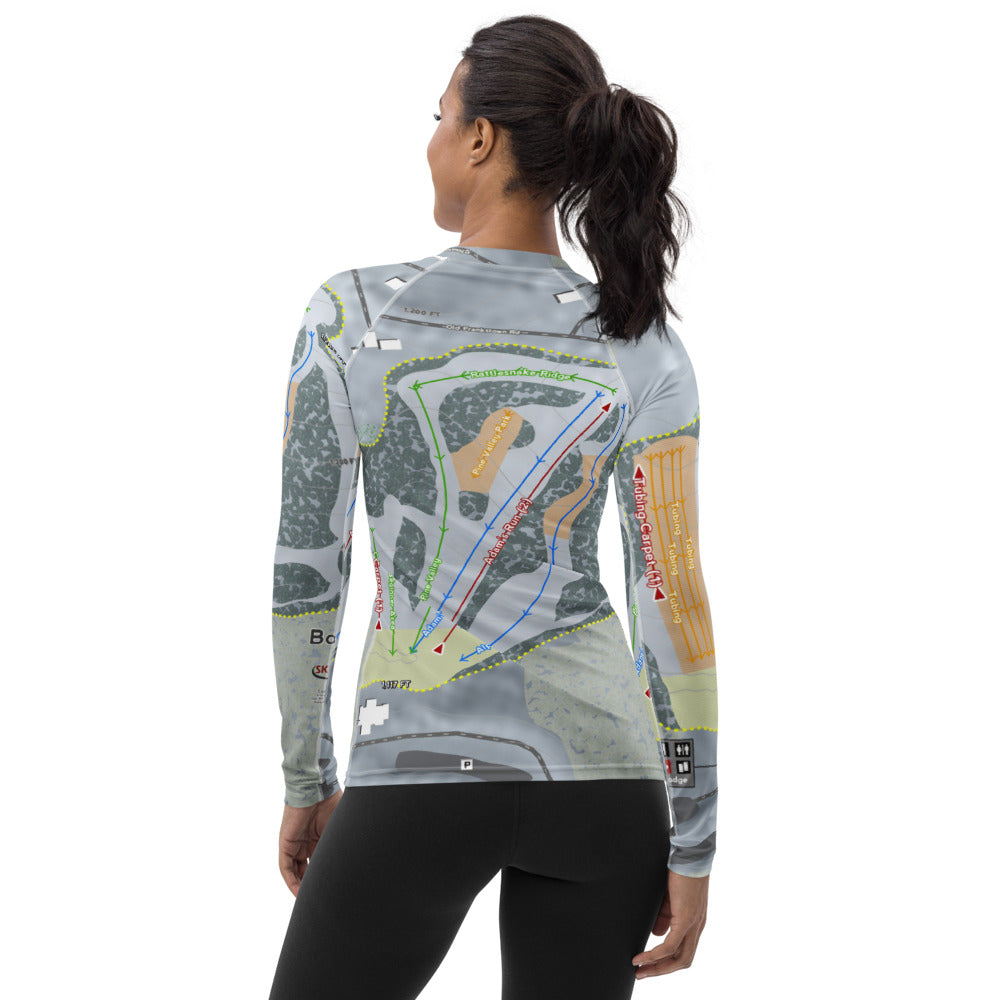Boyce Park, Pennsylvania Ski Trail Map Women's Base Layer Top - Powderaddicts