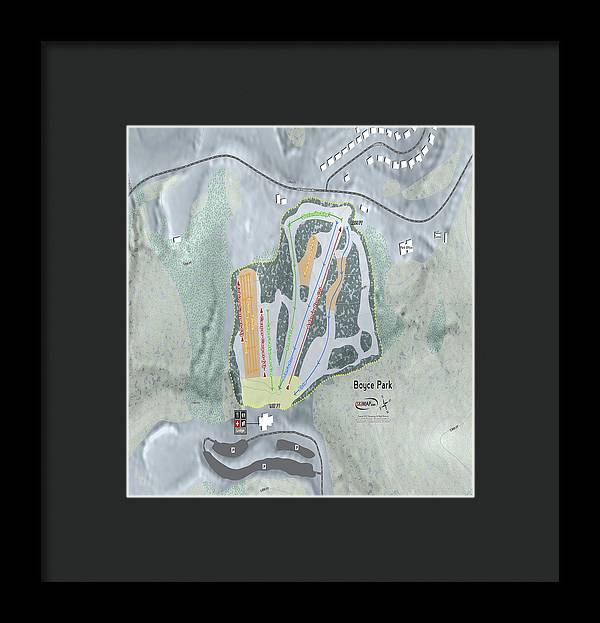 Boyce Park Ski Trail Map - Framed Print - Powderaddicts