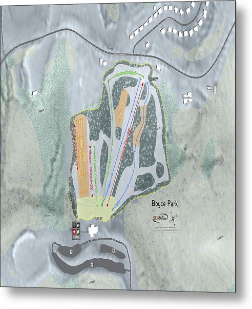 Boyce Park Ski Trail Map - Metal Print - Powderaddicts