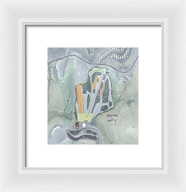 Boyce Park Ski Trail Map - Framed Print - Powderaddicts
