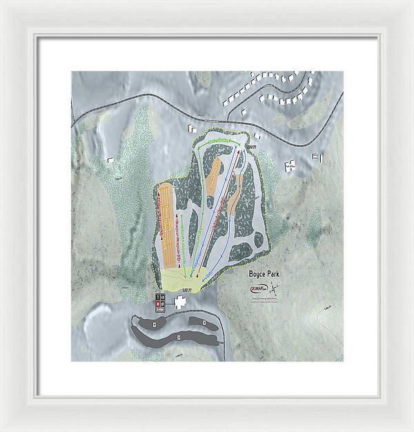 Boyce Park Ski Trail Map - Framed Print - Powderaddicts