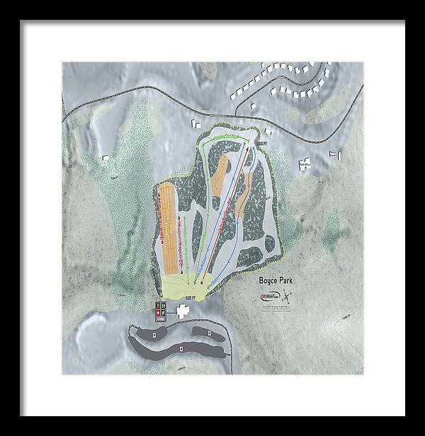 Boyce Park Ski Trail Map - Framed Print - Powderaddicts