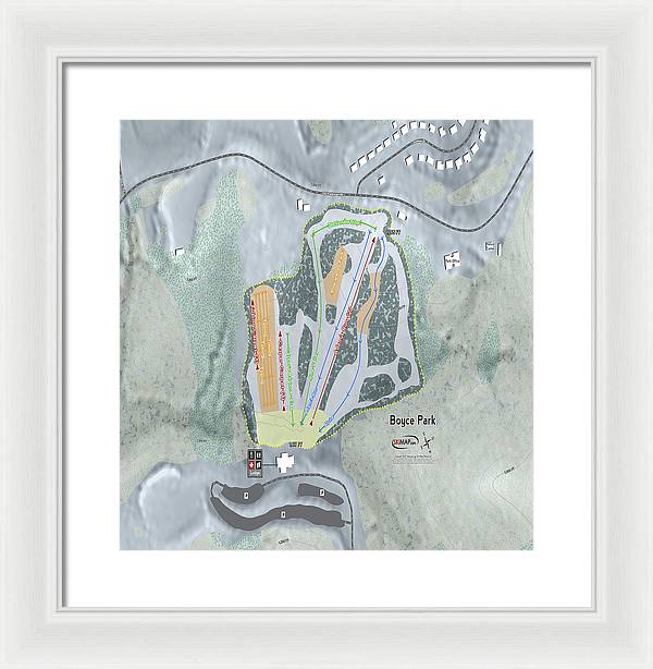 Boyce Park Ski Trail Map - Framed Print - Powderaddicts
